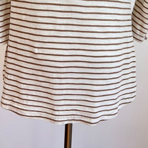 Anthropologie Postmark Top - Small - White/Tan Polka Dots Stripes and Floral - Picture 10 of 13
